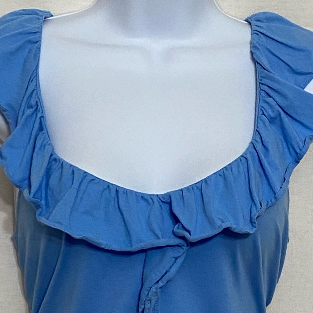 Lilly Pulitzer Blue Ruffle Blouse - Picture 4 of 14